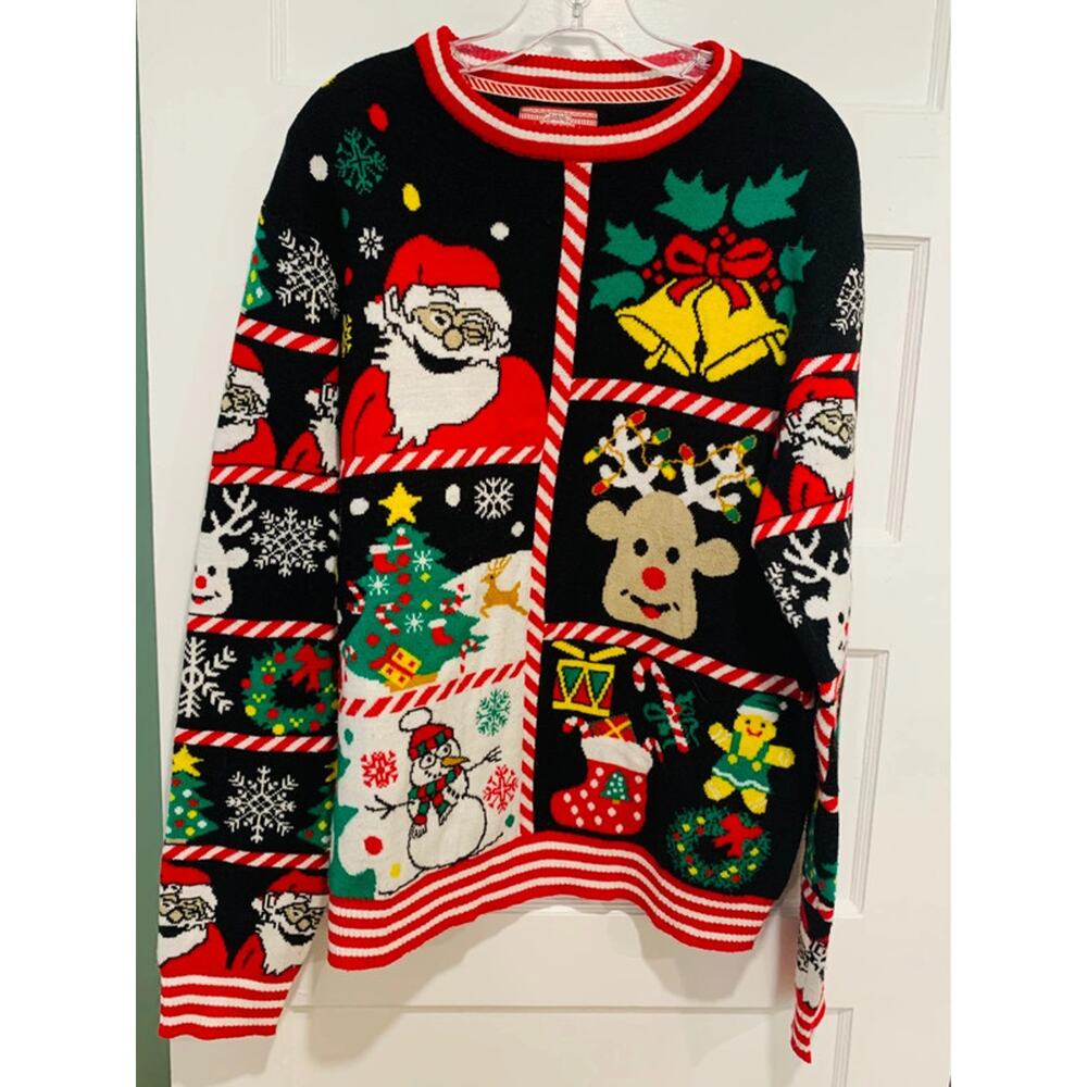 SoCal Look Ugly Christmas-Themed Sweater Holiday Santa Claus Unisex X-LARGE